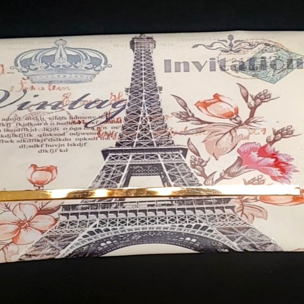 Eiffel tower foldable clutch purse